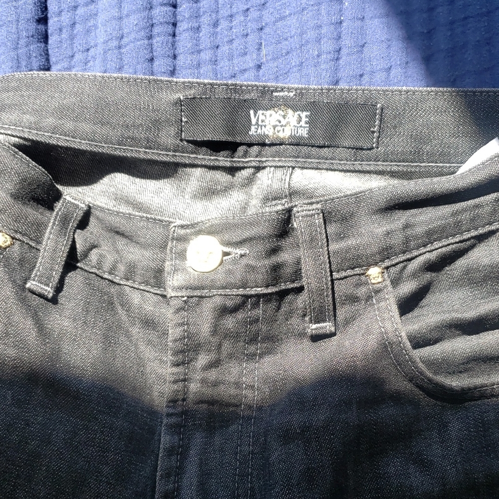 Versace Black Denim Trousers